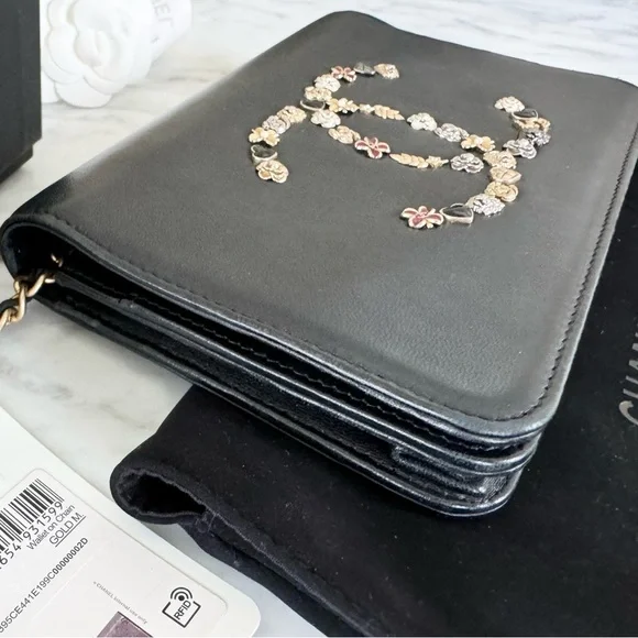 Chanel Wallet On Chain EXTREMELY RARE Lucky Charms Black Calfskin Crossbody Bag - Picture 5 of 16